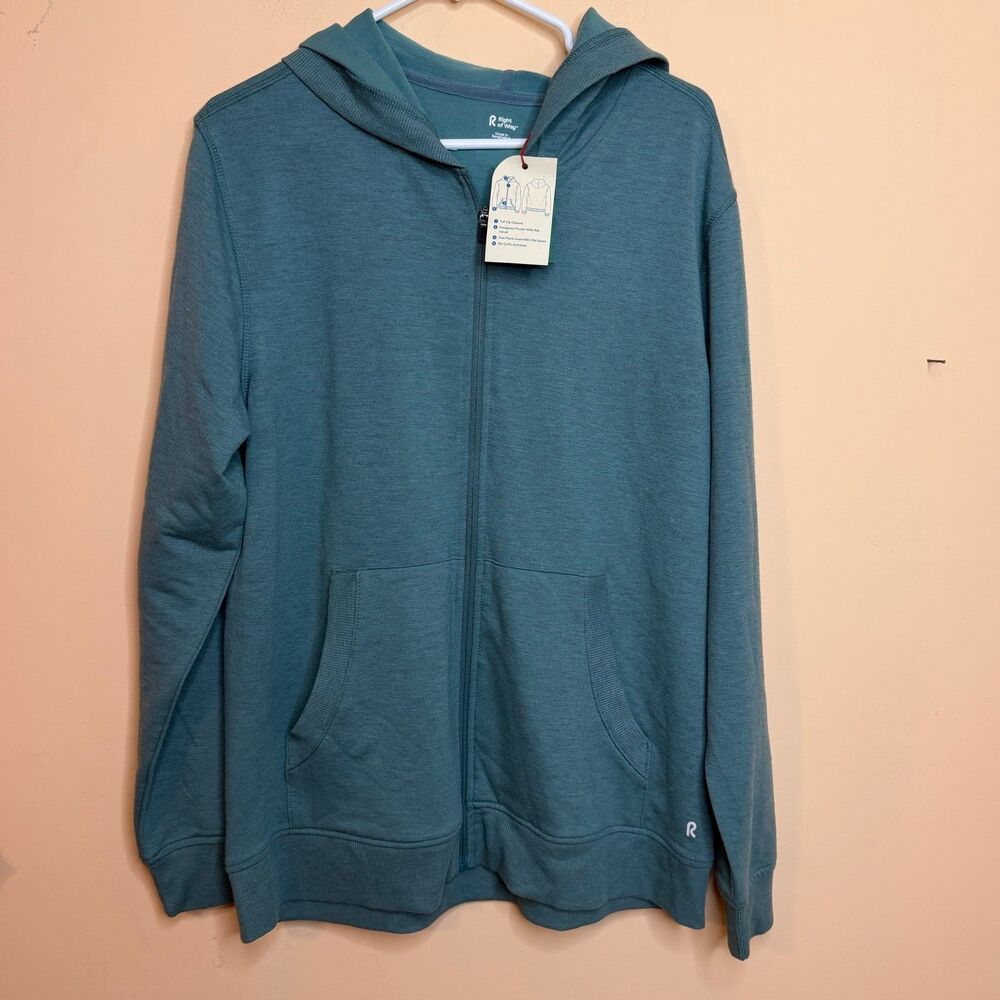 NWT Row Men's Brock Zip Hoodie Sagebrush Green size large